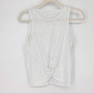 Lululemon White Burnout Tie Front Tank Size 4
